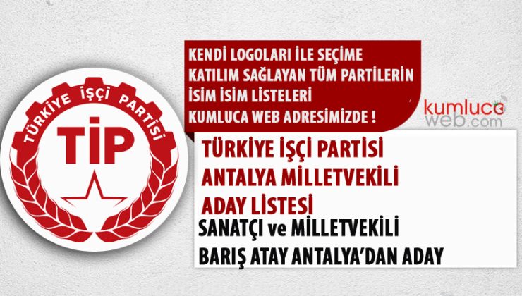 Antalya Türkiye İşçi Partisi Milletvekili Aday Listesi