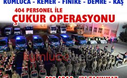 BATI ANTALYA İLÇELERİNDE 404 PERSONEL İLE EŞ ZAMANLI OPERASYON