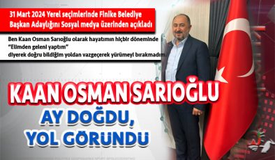 Kaan Osman Sarıoğlu Finike Belediye Başkan Adayı