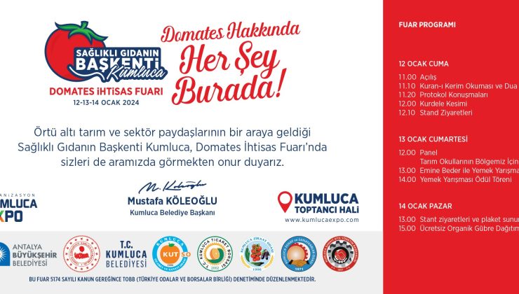 Kumluca Expo Domates Fuarı 2024 Başlıyor
