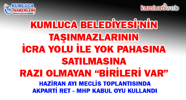 Kumluca Belediyesi Meclis Toplantısı Akparti Ret Mhp Kabul Oyu Kullandı